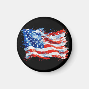 Imã Bandeira Americana EUA Aquarela 4 de Julho