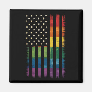 Imã Bandeira americana EUA Arco-íris Orgulho Gay Lésbi