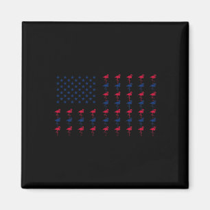 Imã Bandeira Americana Flamingo Lover 4 De Julho Patri