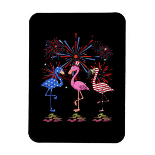 Ímã Bandeira Americana Flamingo Para 4 De Julho