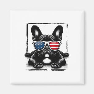Imã Bandeira Americana Funny French Buldog 4 De Julho