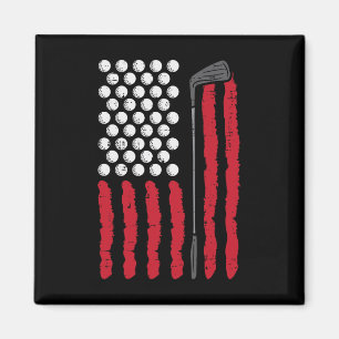 Imã Bandeira Americana Golfe e Clube Golfe Vintage Gol