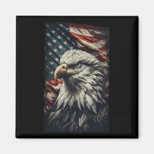 Imã Bandeira Americana Ld Eagle Patriótico Vermelho Br