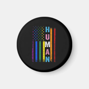 Imã Bandeira americana LGBT humana Mês do Orgulho Gay