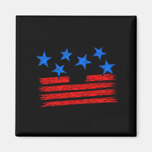 Imã Bandeira americana listras e estrelas patriótica 4