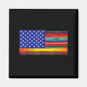 Imã bandeira americana mexicana serape cinco de mayo p