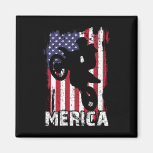 Imã Bandeira Americana Moto Bicicleta Motocross 4 De J