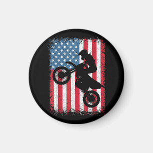Imã Bandeira Americana Moto Motocross Motociclista Hom
