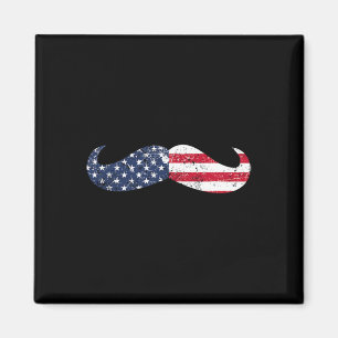 Imã Bandeira Americana Mustache 4 De Julho Presente Pa