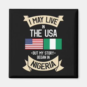 Imã Bandeira Americana Nigeria EUA Presentes Raízes Ni