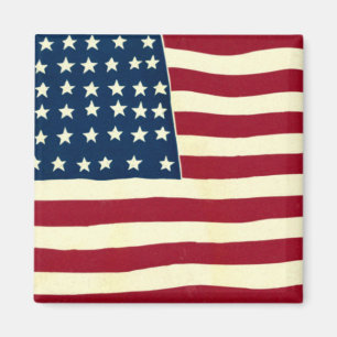 Imã Bandeira americana patriótica do vintage, quarto