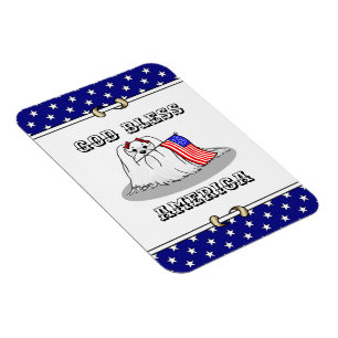 Ímã Bandeira Americana Patriótica USA Cão Maltês - Cac