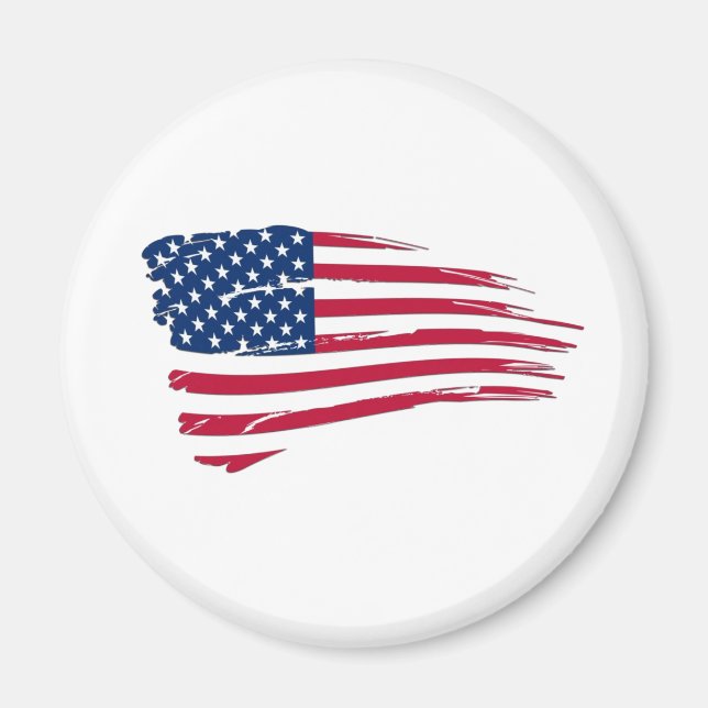 Imã Bandeira Americana Rasgada (Frente)
