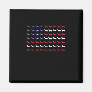 Imã Bandeira Americana Silhouette Dachshund 4 De Julho