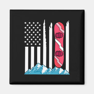 Imã Bandeira Americana Snowboard Goggggs Snowboard Gif