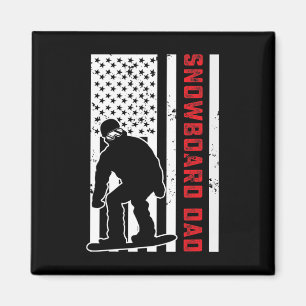 Imã Bandeira Americana Snowboard Pai Snowboarder Papa
