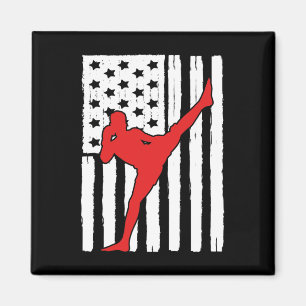 Imã Bandeira Americana Tema Muay Thai Design Gráfico K