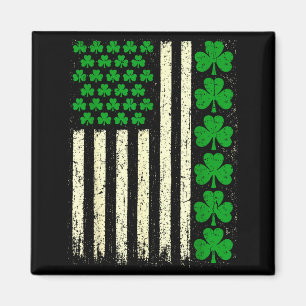 Imã bandeira americana trevos irlandeses homens dia de