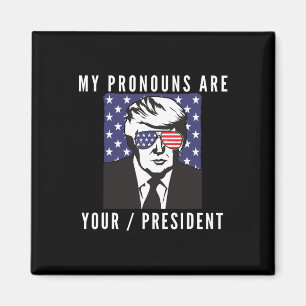 Imã Bandeira Americana Trump Engraçado Pronomes Seu Pr