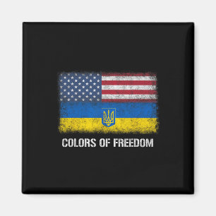 Imã Bandeira Americana Ucrânia Ucraniana Cores Dos EUA