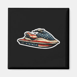 Imã Bandeira americana vintage amante de jet ski propr