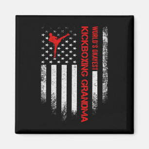 Imã Bandeira Americana Vintage EUA Mundial Kickboxi Ok