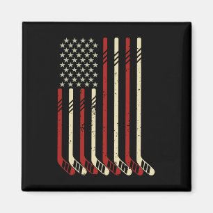 Imã Bandeira Americana Vintage Usa Amante de Hockey no