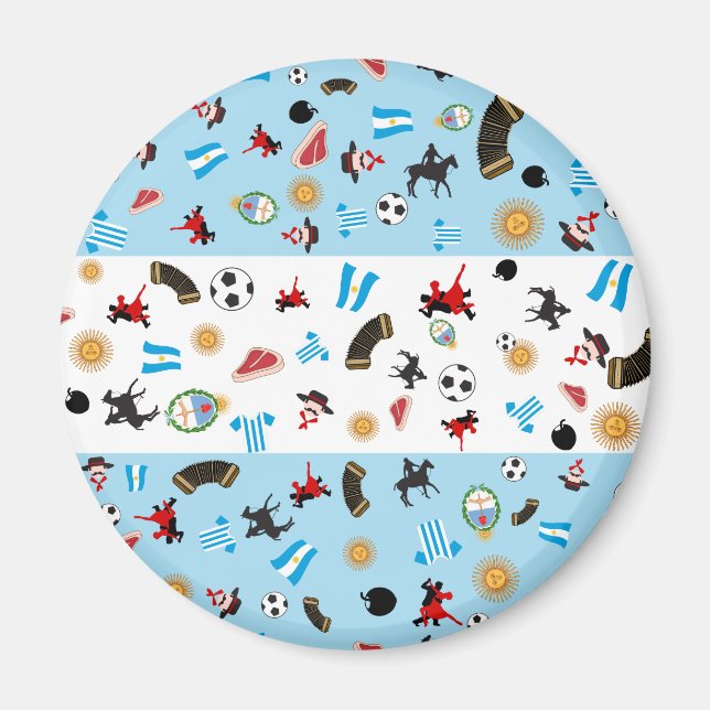 Imã Bandeira argentina com artigos famosos do país (Frente)