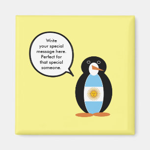 Imã Bandeira argentina falando Srta. Penguin Magnet