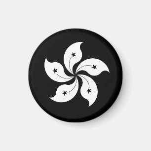 Imã bandeira Bauhinia preta