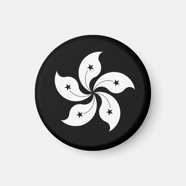 Imã bandeira Bauhinia preta (Frente)