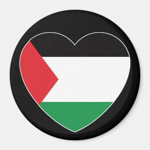 Imã bandeira branca palestina design gráfico cardíaco
