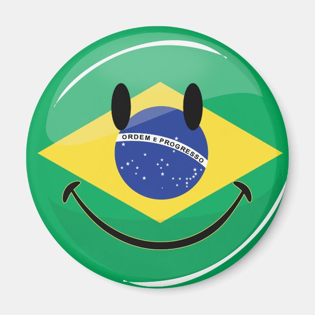 Imã Bandeira brasileira sorridente (Frente)