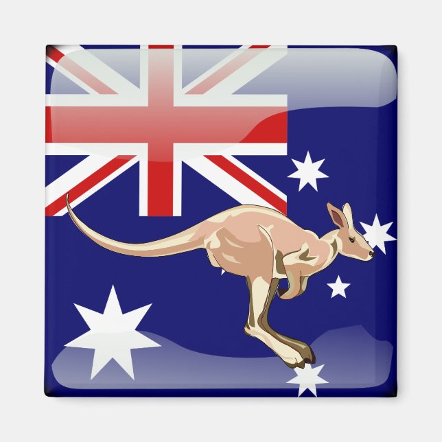 Imã Bandeira brilhante australiana (Frente)