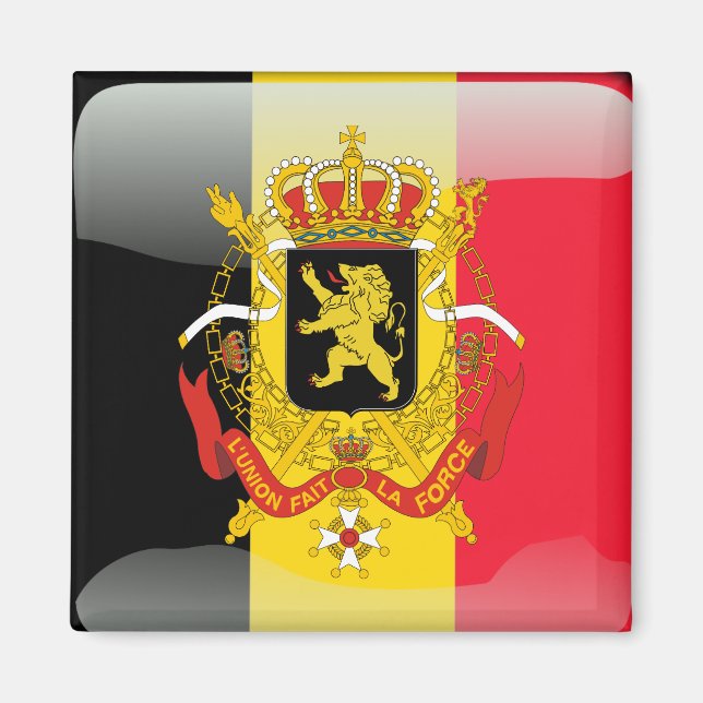 Imã Bandeira brilhante belga (Frente)