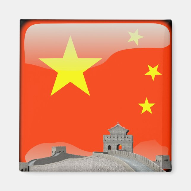 Imã Bandeira brilhante chinesa (Frente)
