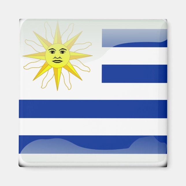 Imã Bandeira brilhante do Uruguai (Frente)