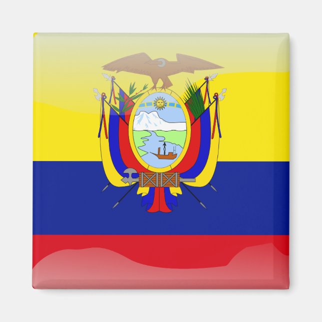 Imã Bandeira brilhante equatoriana (Frente)