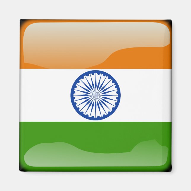 Imã bandeira brilhante indiana (Frente)