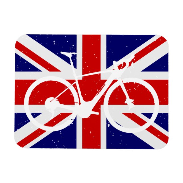 Ímã Bandeira Britânica Entusiasta de Ciclismo (Horizontal)