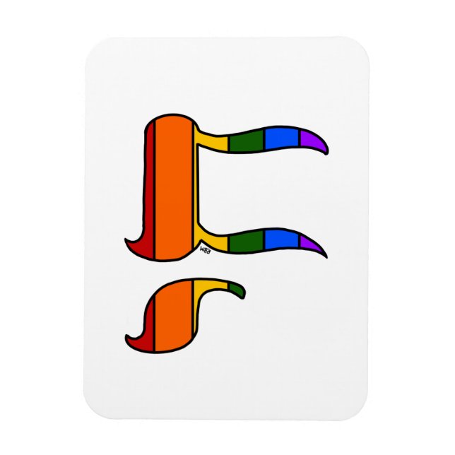 Ímã Bandeira Chai do Orgulho Arco-íris (Vertical)