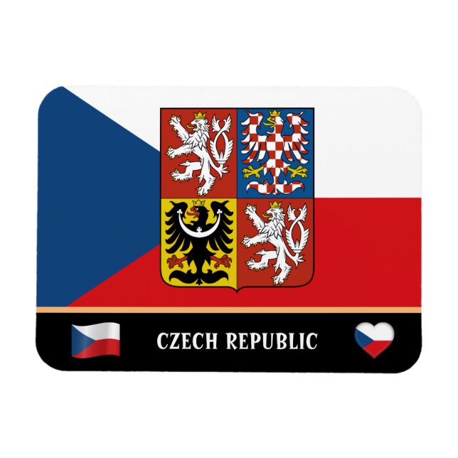 Ímã Bandeira checa e país viagem/República Checa (Horizontal)