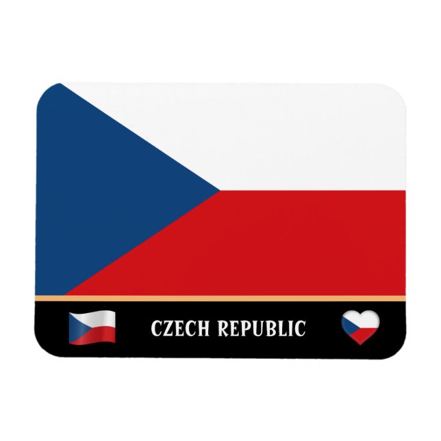 Ímã Bandeira checa e país viagem/República Checa (Horizontal)