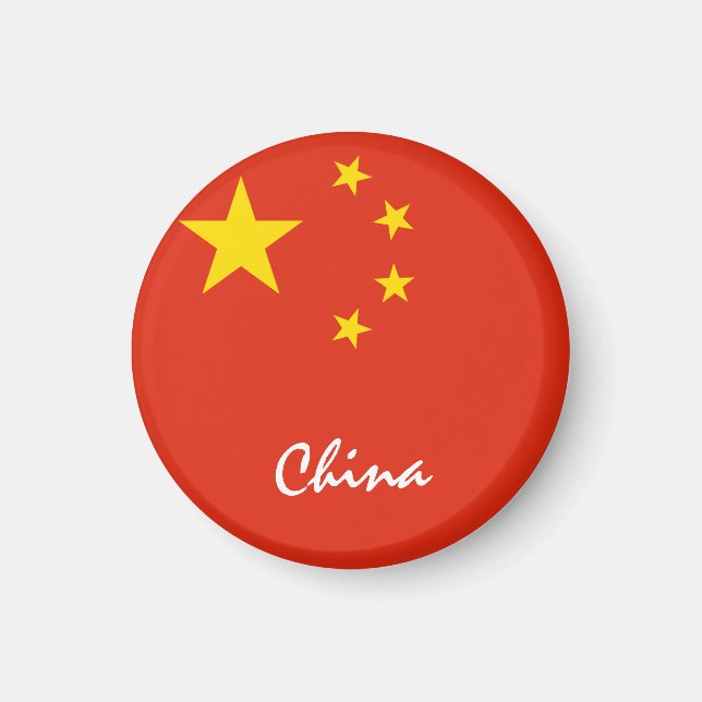 Imã Bandeira chinesa e China - fãs de viagem/esportes (Frente)