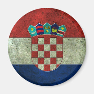 Imã Bandeira croata efeito de aço envelhecido