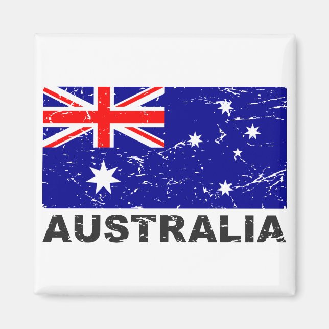 Imã Bandeira da Austrália Vintage (Frente)