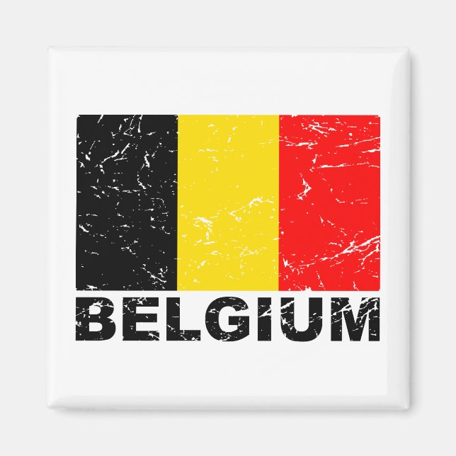 Imã Bandeira da Bélgica Vintage (Frente)