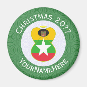 Imã Bandeira da Birmânia Myanmar Anjo Natal Personaliz