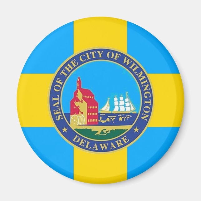 Imã Bandeira da cidade de Wilmington, Delaware (Frente)