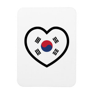 Ímã Bandeira da Coreia do Sul Coração